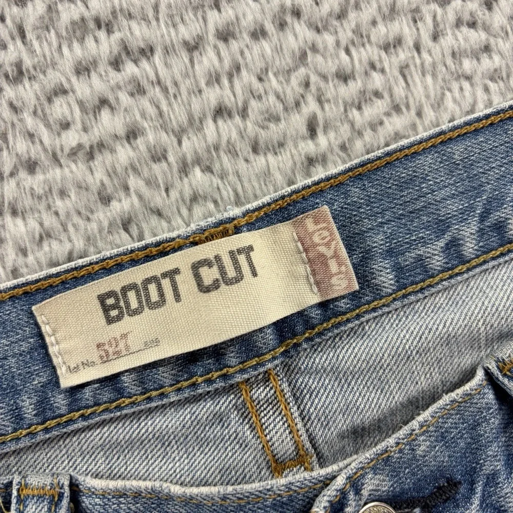 VINTAGE Bootcut Levi 527 Jeans Mens 32x30 (Fits 30x29) Light Wash Distress